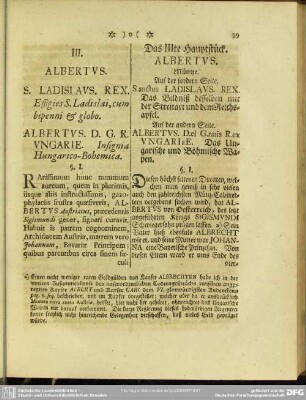 Das IIIte Hauptstück. Albertus