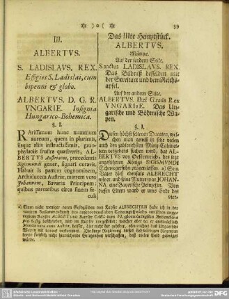 Das IIIte Hauptstück. Albertus