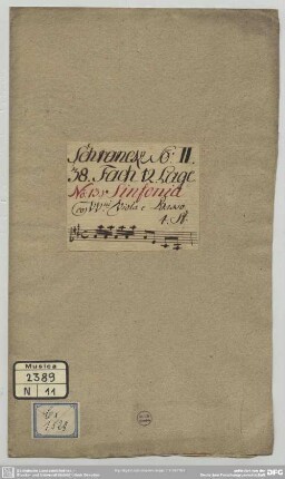 Symphonies - Mus.2389-N-11 : vl (2), vla, b - A; RV 2007 Anh. 85
