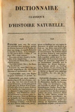 Dictionnaire classique d'histoire naturelle, 13. Pan - Piv