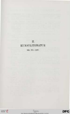 II. Kunstliteratur (Nr. 971-1107)