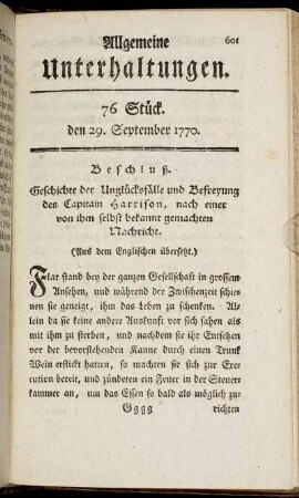 76 Stück. den 29. September 1770.