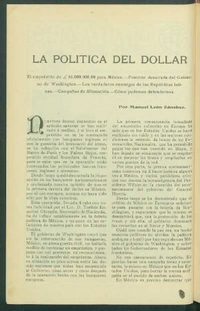 La política del dólar
