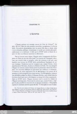 Chapitre VI L'Égypte