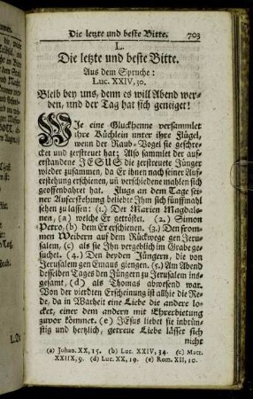 L. Die letzte und beste Bitte.