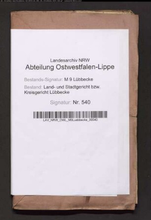 Erblasser: Höpker, Friederike Wilhelmine Franzisca: