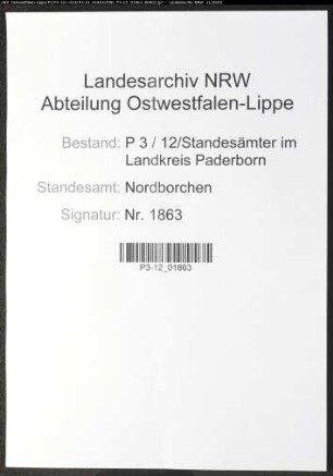 Sterberegister Standesamt Nordborchen