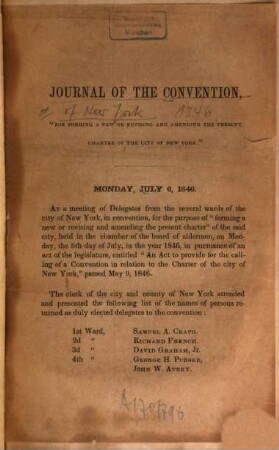Journal of the Convention of the State of New York. 1846,[2]