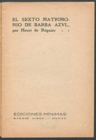 El sexto matrimonio de Barba Azul