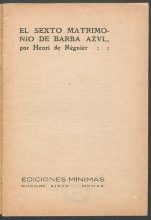El sexto matrimonio de Barba Azul