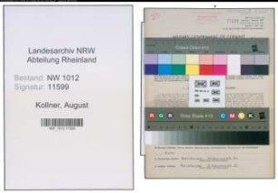 Entnazifizierung August Kollner , geb. 16.08.1891 (Werkmeister)