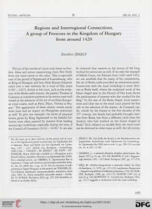 Regions and interregional connections : a group of frescoes in the kingdom of Hungary from around 1420