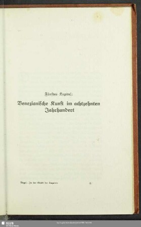 Fünftes Kapitel: Venezianische Kunst im achtzehnten Jahrhundert