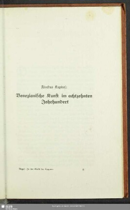 Fünftes Kapitel: Venezianische Kunst im achtzehnten Jahrhundert