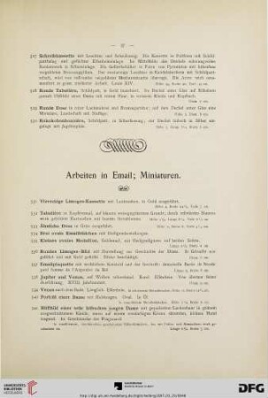 Arbeiten in Email, Miniaturen, Verschiedenes (Nr.531-590)