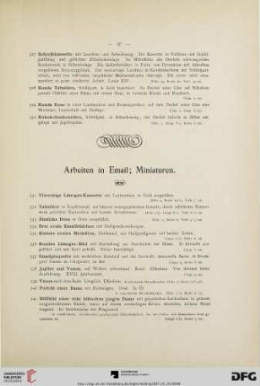 Arbeiten in Email, Miniaturen, Verschiedenes (Nr.531-590)