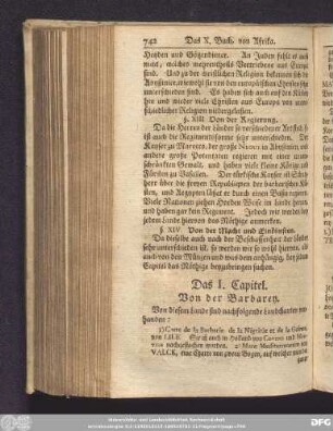 Das I. Capitel. Von der Barbarey.