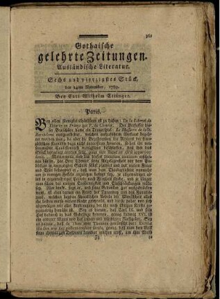 Sechs und vierzigstes Stück, den 14ten November, 1789.