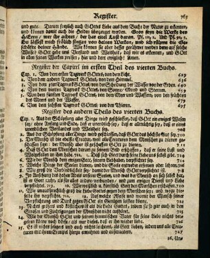 765-766, Register des andern Theils des vierten Buchs