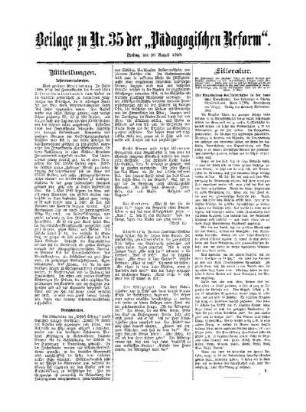 Mitteilungen : Beilage zu No. 35 der Pädagogischen Reform