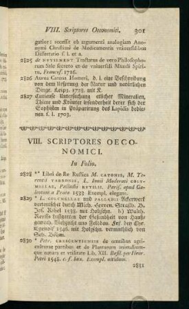 VIII. Scriptores Oeconomici.