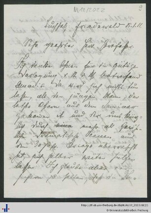 Brief, 15.01.1911