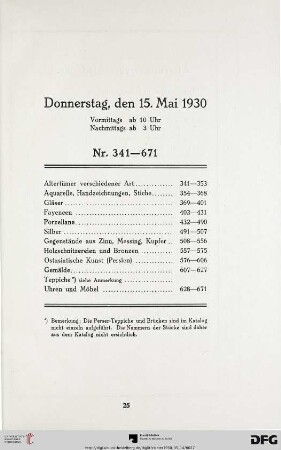 Donnerstag, den 15. Mai 1930