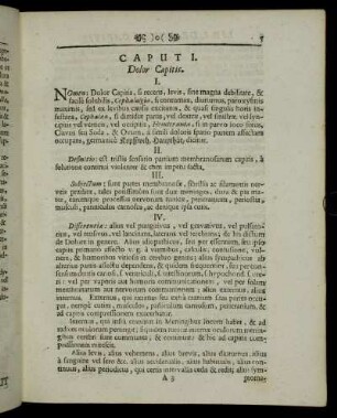 Caput I. Dolor Capitis. - Caput IV. Apoplexia.