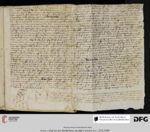 urspr. Spiegel eingebunden: lat. Notariatsinstrument (2. Hälfte 15. Jh.)