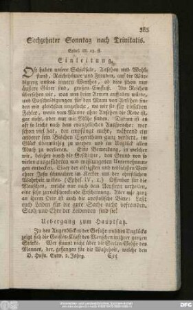 Sechzehnter Sonntag nach Trinitatis. Ephes. III, 13. ff.