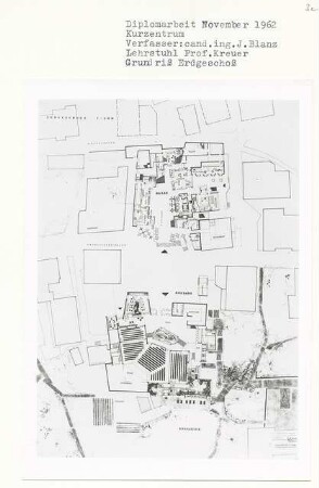 Kurzentrum (Diplomarbeit bei Willy Kreuer): Grundriss Erdgeschoss 1:200
