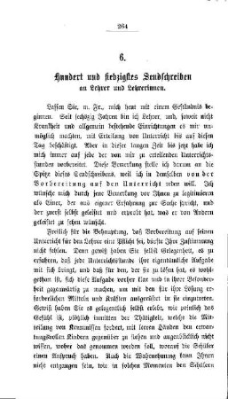 Hundert und siebzigstes Sendschreiben an Lehrer und Lehrerinnen