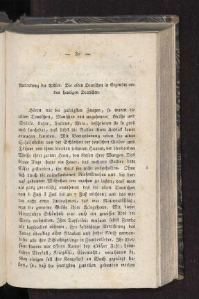Ausartung der Völker. Die alten Deutschen im Gegensatz mit den heutigen Deutschen.