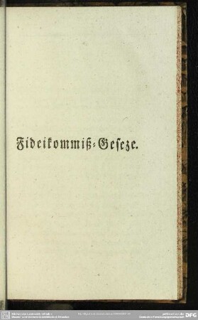 Fideikommiß-Geseze