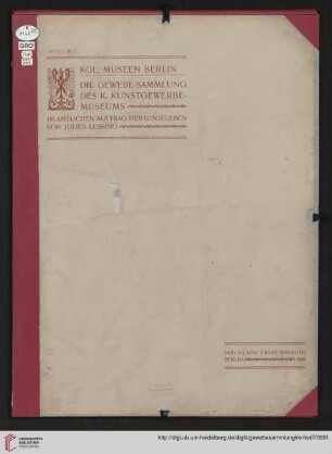 Tafel 200 - 234: Die Gewebe-Sammlung des Königlichen Kunstgewerbe-Museums