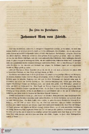 Das Leben des Porträtmalers Johannes Notz von Zürich