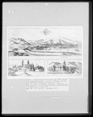 Hessische Chronika — Ansicht von Bad Hersfeld, der Stiftskirche und Schloß Eichhof