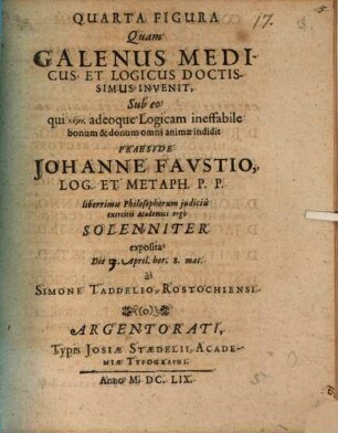 Quarta figura, quam Galenus medicus et logicus doctissimus invenit