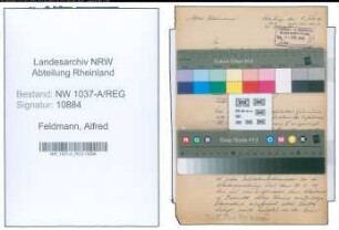 Entnazifizierung Alfred Feldmann , geb. 11.12.1896 ()