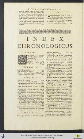 Index Chronologicus.