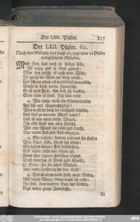 Der LXII. Psalm. 62.
