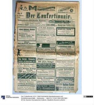 Der Confectionair, NO.6, 1908 Fachblatt für Manufakturwaren und Konfektionsgeschäfte,...,Spielwaren, Haushaltungs Artikel.