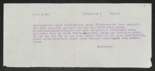 Brief von Gerhart Hauptmann an Hans Kyser