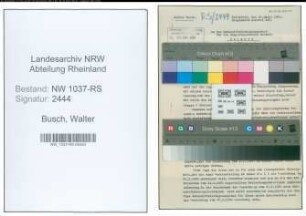 Entnazifizierung Walter Busch , geb. 06.06.1891 (Reg.Inspektor)