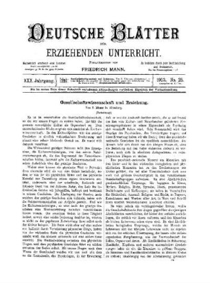 Gesellschaftswissenschaft und Erziehung : (Fortsetzung)