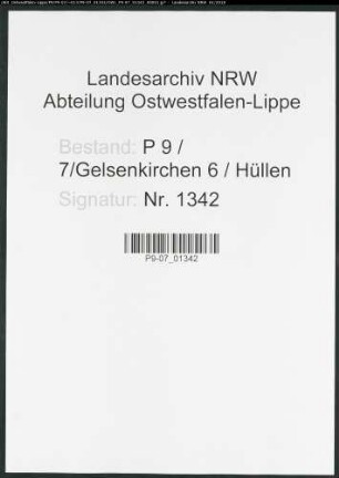 Sterberegister Standesamt Gelsenkirchen 6 Hüllen