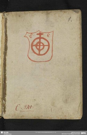 1r: Wappenzeichnung, Rückseite leer