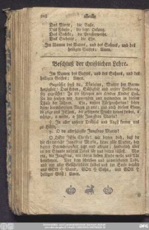 Beschluß der christlichen Lehre.