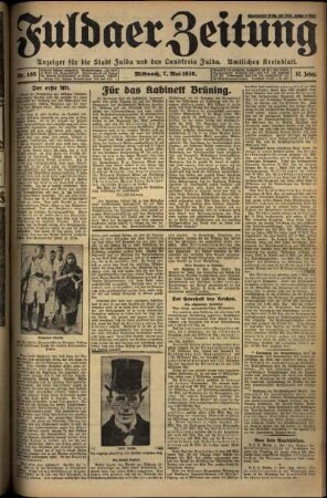 Erste Ausgabe vom Mittwoch, den 07. Mai 1930.