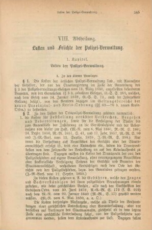 VIII. Abtheilung